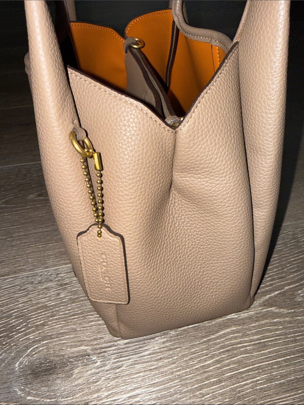Coach Taupe Leather Shoulder Bag - Picture 12 of 14
